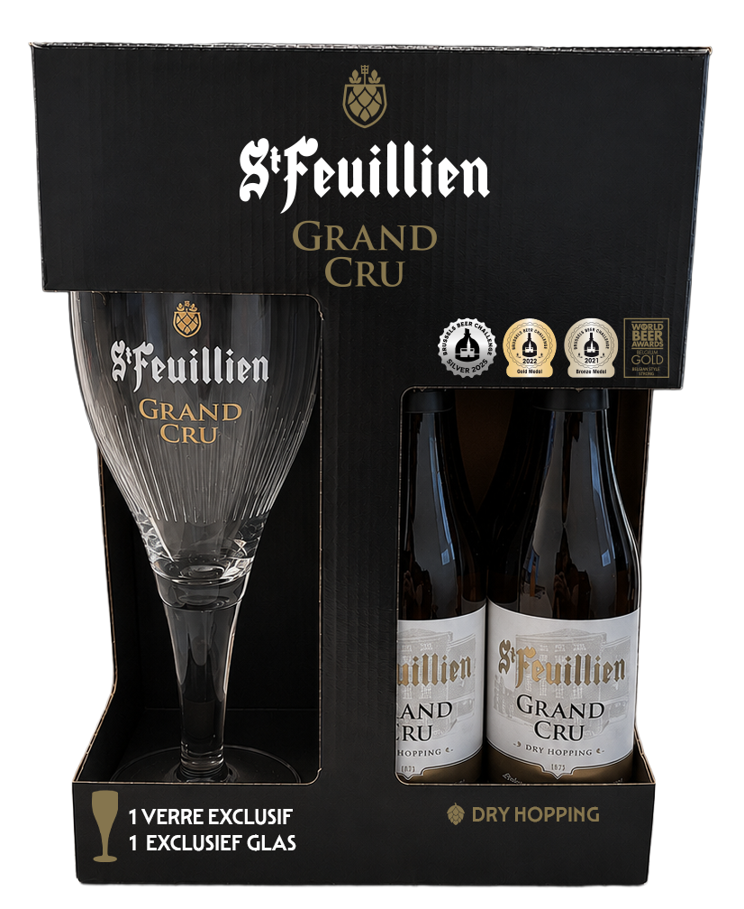 Geschenkpakket St-Feuillien Grand Cru 4x33 cl + 1 exclusief glas