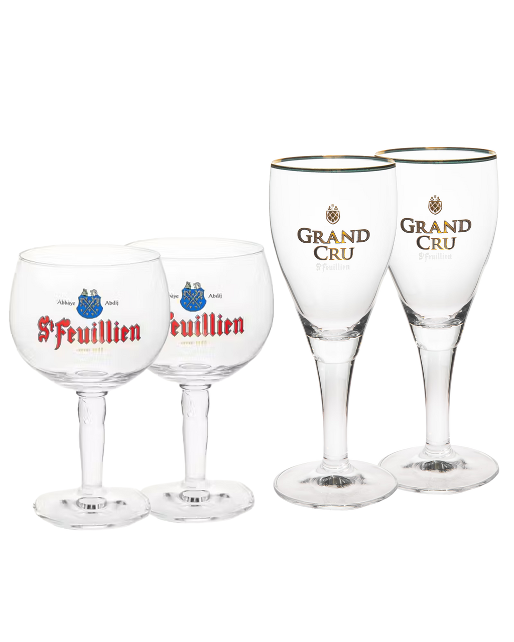 Verre de dégustation St-Feuillien 15cl x 2 + verre de dégustation St-Feuillien Grand Cru 16cl x 2