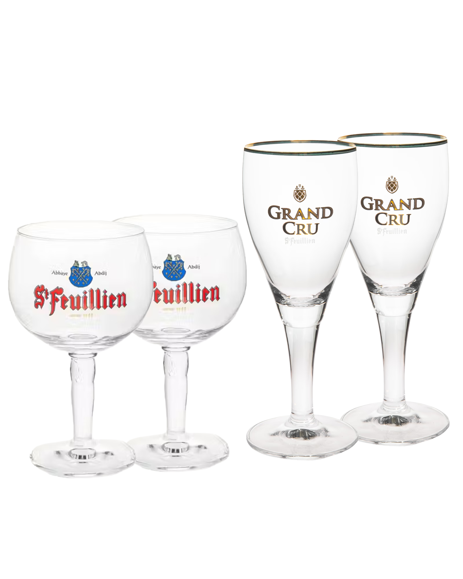 Verre de dégustation St-Feuillien 15cl x 2 + verre de dégustation St-Feuillien Grand Cru 16cl x 2